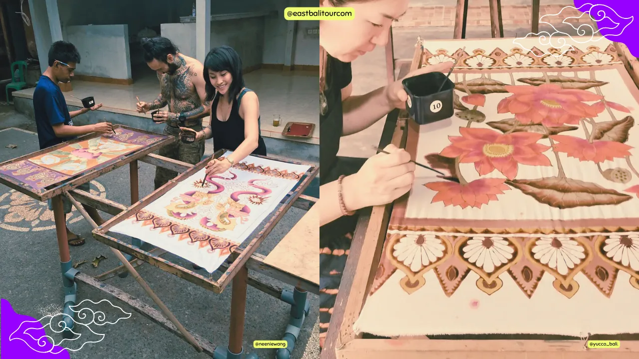 Ubud creative and adventure experiences including Balinese cooking class, silver making, batik workshop, cycling tour, and jungle jeep adventure