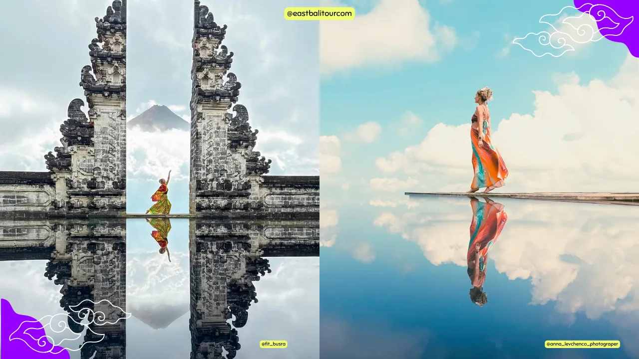 Bali Day Tour to Lempuyang Temple – Iconic Gate of Heaven view with Mount Agung backdrop.
