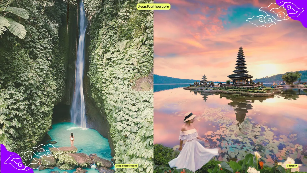 Cascada Banyumala en el norte de Bali rodeada de vegetación tropical