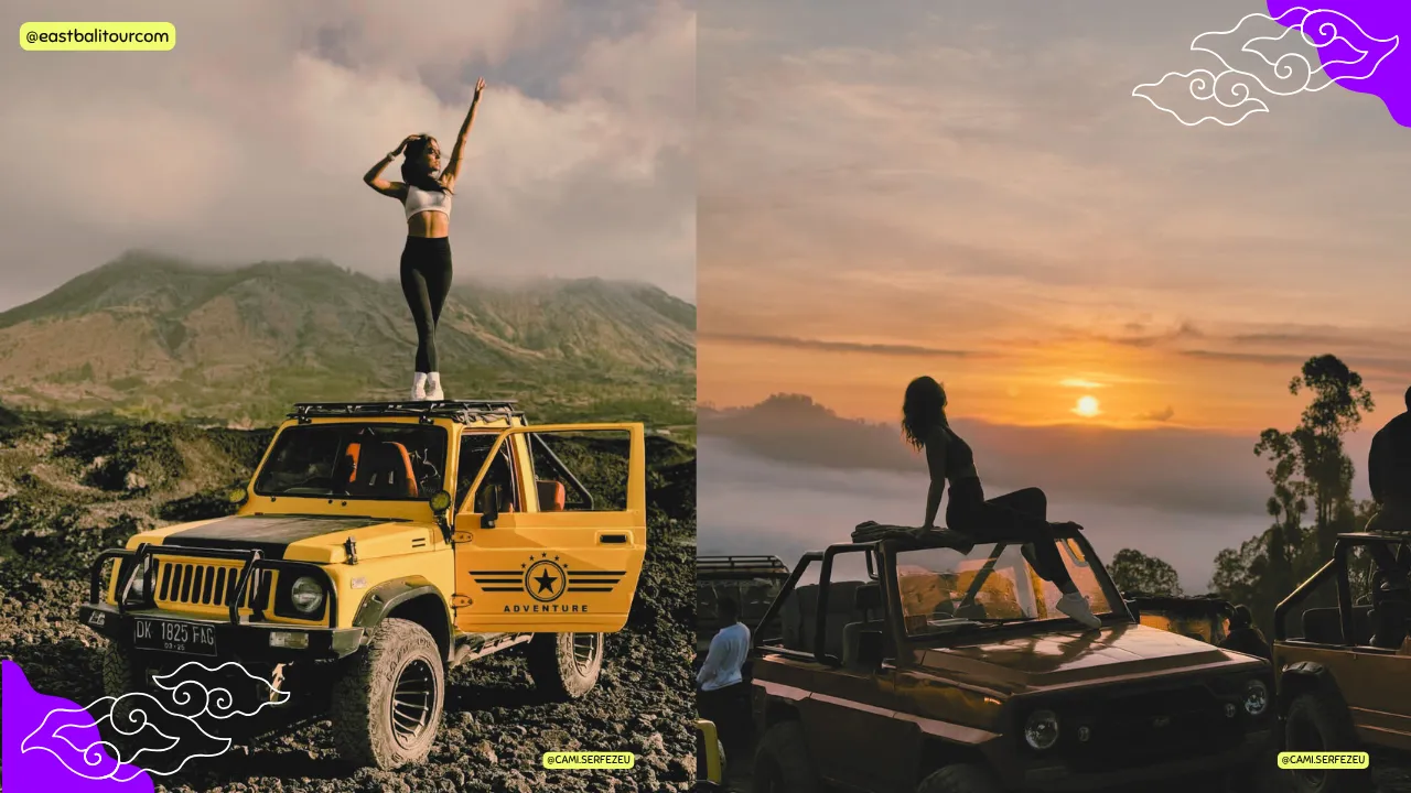 Bali Sunrise Jeep Tour through pine forests and volcanic terrain