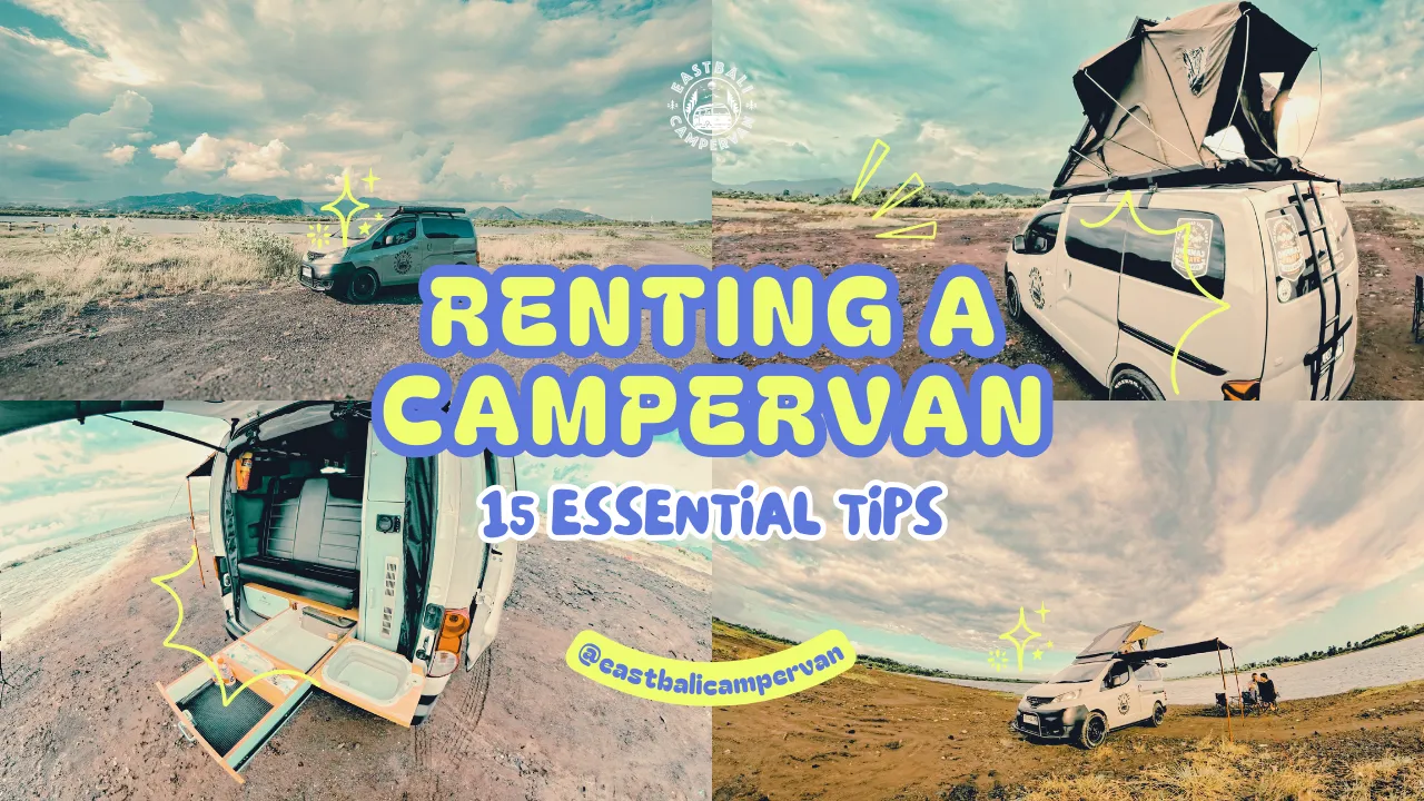 15 Essential Tips Before Renting a Campervan in Bali 3 Renting a campervan in Bali for a scenic road trip through rice fields and coastal views.