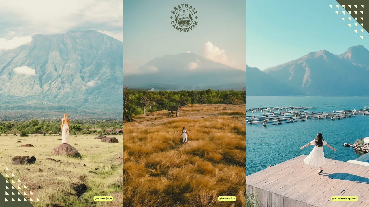 7 Days Bali Roadtrip Itinerary – Savana Tianyar grassland and Kintamani mountain views by campervan