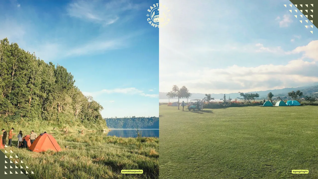 Camping Buyan Lake Bali – mountain escape with tranquil lakeside views, pine forest surroundings, and misty mornings.