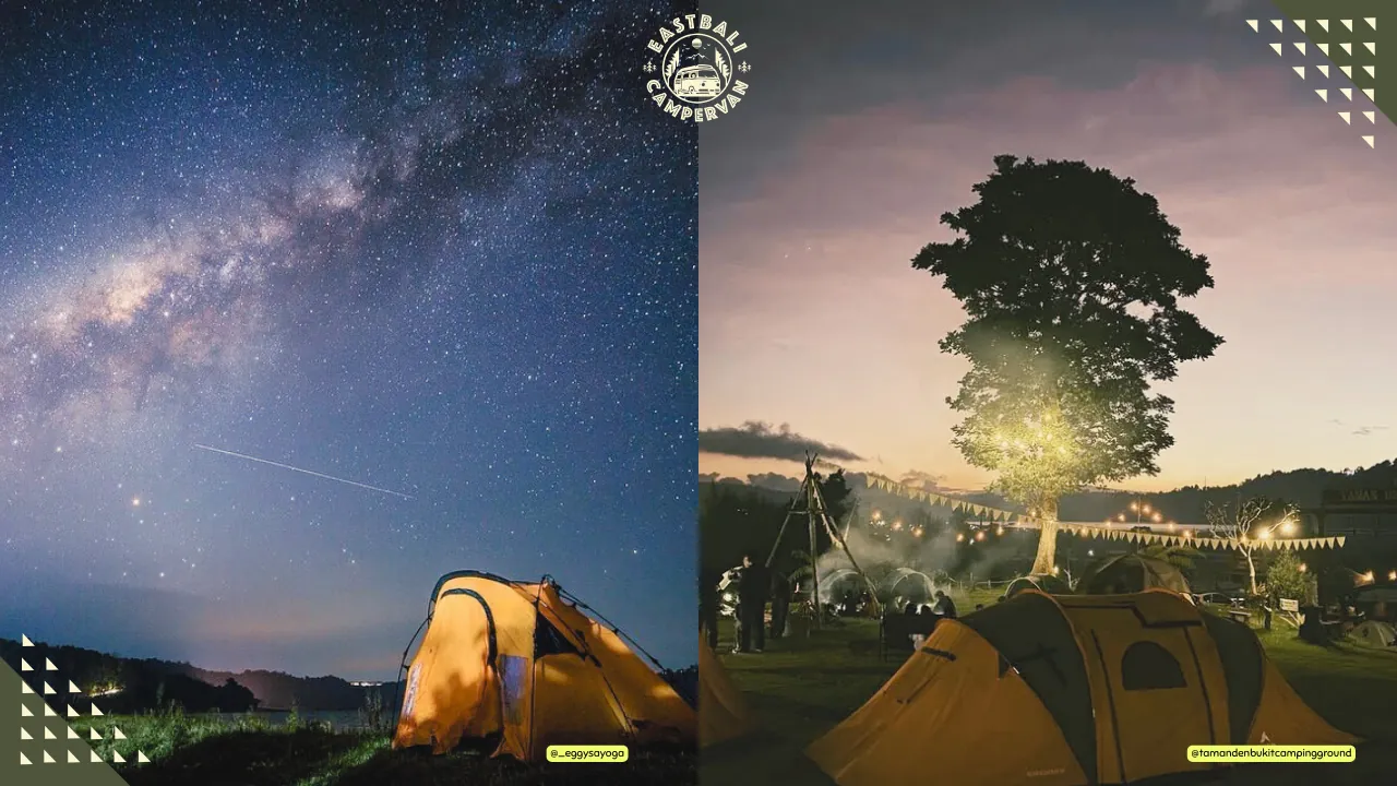 Camping Buyan Lake Bali – relaxing North Bali lakeside campsite surrounded by pine forest and mountain mist.