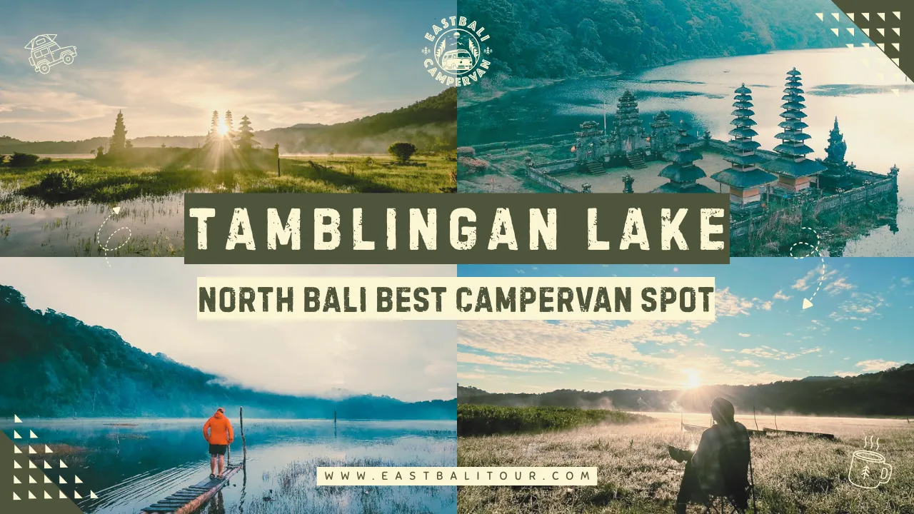 Tamblingan Lake Camping Ground Bali – serene lakeside campsite in the Munduk mountains with misty mornings and forest views.