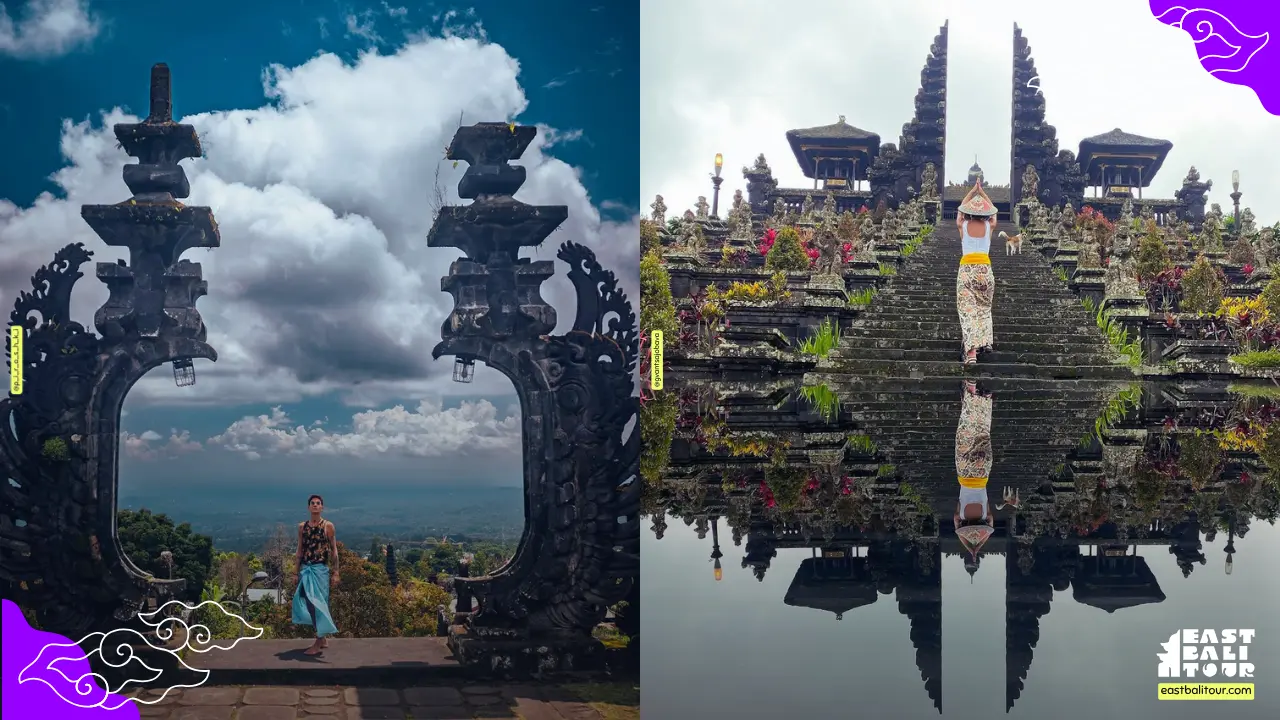 7-Day Bali Itinerary: The Hidden East Route 9 The grand stone staircases of Pura Besakih Mother Temple against the slopes of Mount Agung on a 7-Day Bali Itinerary.