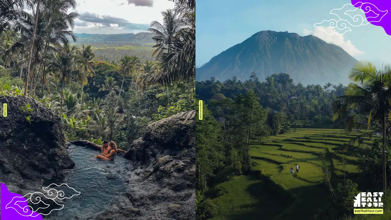 Itinerario de Bali en 7 Dias: Las piscinas naturales de la cascada Gembleng y las terrazas de arroz de Sidemen.