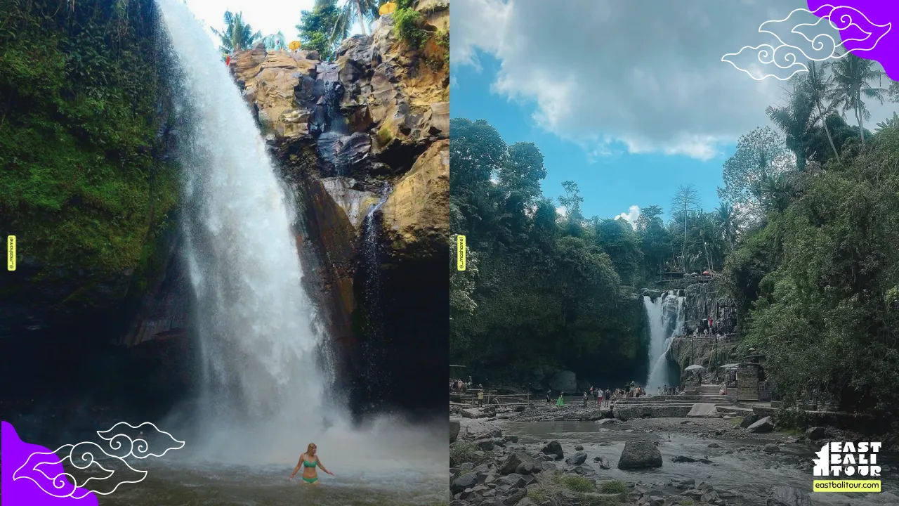 Panoramic view of Tegenungan Waterfall near Ubud Bali Indonesia