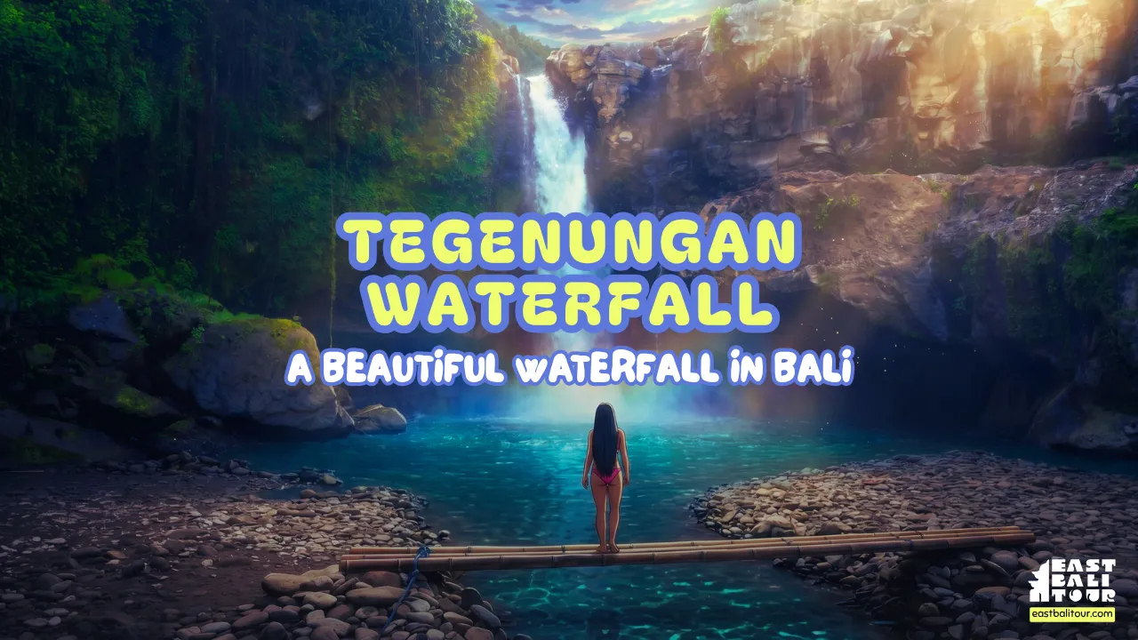 Tegenungan Waterfall lush green valley view during a Bali day tour excursion