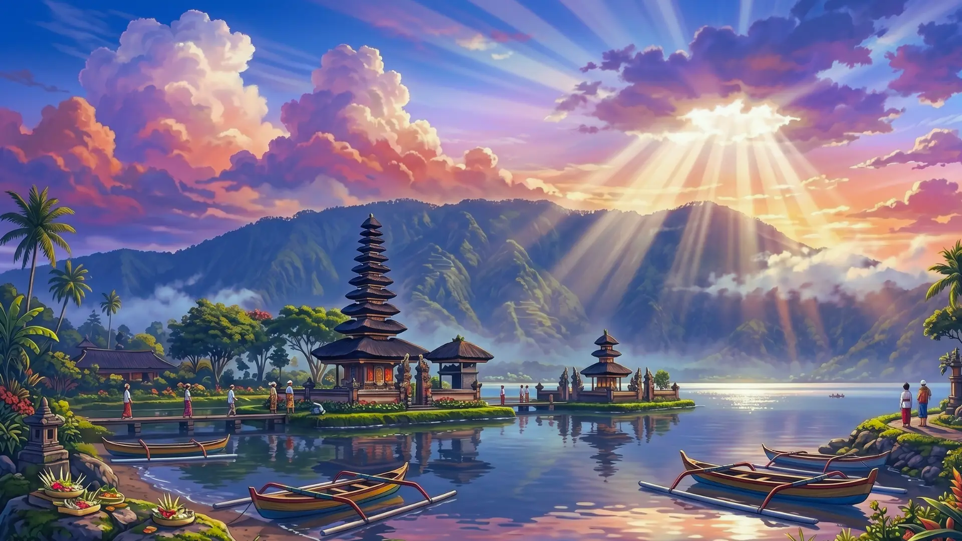 Ulun Danu Beratan Temple beside the lake