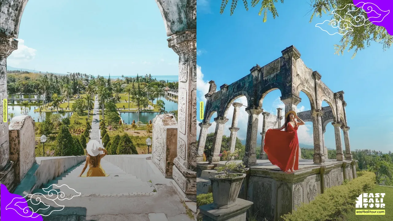 East Bali Day Trip Itinerary: Lempuyang, Tirta Gangga & Virgin Beach in One Day 6 The beautiful Ujung Water Palace in East Bali featuring elegant bridges, expansive pools, and historic Balinese architecture.